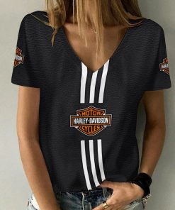 Harley Davidson Motorcycle Women V-neck T-shirt NABH06