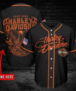 Harley Davidson Custom Name Baseball Shirt Design 3D Full Printed High Quality - NABS02