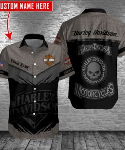 Harley Davidson Custom Name Button Shirt Design 3D Full Printed Sizes S - 5XL NABS14