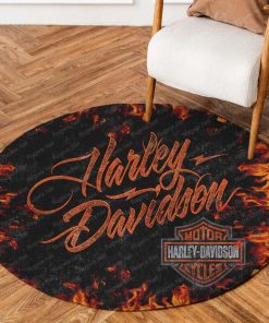 Harley Davidson Motorcycle Round Rug NABH24S