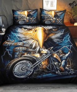 Harley Davidson Motorcycle Bedding Set Cover Design 3D - NABL287