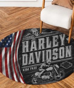 Harley Davidson Motorcycle Round Rug NABH36S