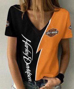 Harley Davidson Motorcycle Women V-neck T-shirt NABD95