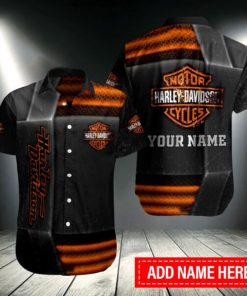 Harley Davidson Custom Name Button Shirt Design 3D Full Printed Sizes S - 5XL NABS05
