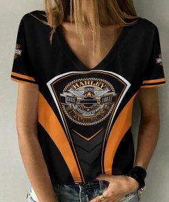Harley Davidson Motorcycle Women V-neck T-shirt NABD92