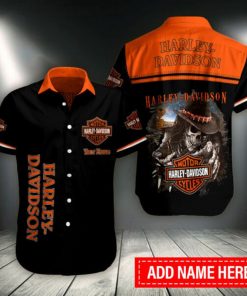 Harley Davidson Custom Name Button Shirt Design 3D Full Printed Sizes S - 5XL NABS21