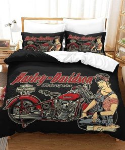 Harley Davidson Bedding Set Cover Design 3D - NABD511