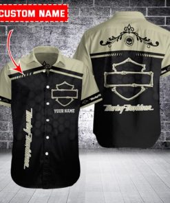 Harley Davidson Custom Name Button Shirt Design 3D Full Printed Sizes S - 5XL NABS19
