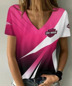 Harley Davidson Motorcycle Women V-neck T-shirt NABD76