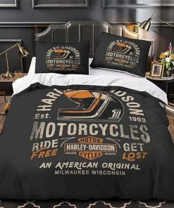 Harley Davidson Bedding Set Cover Design 3D - NABD512