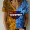 Harley Davidson Motorcycle Women V-neck T-shirt NABD85