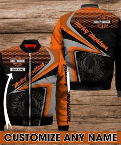 Harley Davidson Custom Name Bomber Jacket Design 3D Full Printed NABB141