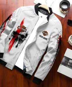 Harley Davidson Custom Name Bomber Jacket Design 3D Full Printed NABK243