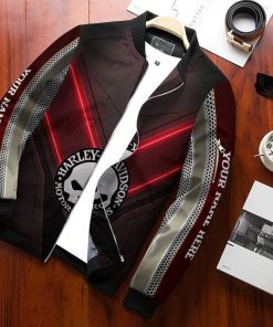 Harley Davidson Custom Name Bomber Jacket Design 3D Full Printed NABL237