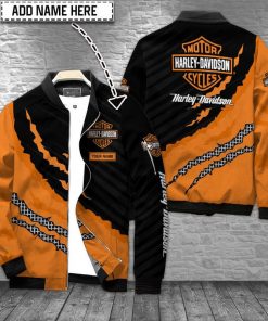 Harley Davidson Custom Name Bomber Jacket Design 3D Full Printed NABS258
