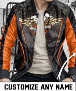 Harley Davidson Custom Name Bomber Jacket Design 3D Full Printed HD10221A1