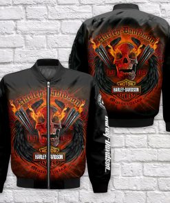 Harley Davidson Bomber Jacket Design 3D Full Printed NAKA12R