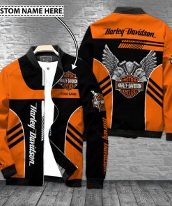 Harley Davidson Custom Name Bomber Jacket Design 3D Full Printed NMHN152