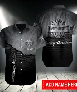 Harley Davidson Custom Name Button Shirt Design 3D Full Printed Sizes S - 5XL NABC90