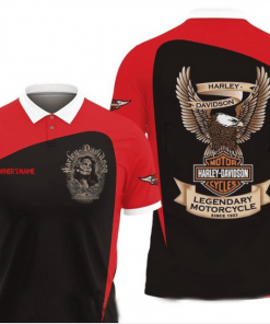 Harley Davidson Custom Name Polo Design 3D Full Printed Sizes S - 5XL NABB117