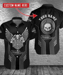 Harley Davidson Custom Name Button Shirt Design 3D Full Printed Sizes S - 5XL NABC83