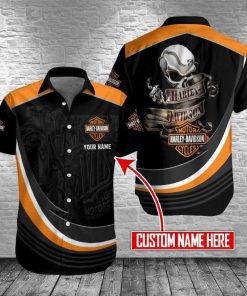 Harley Davidson Custom Name Button Shirt Design 3D Full Printed Sizes S - 5XL NABC81