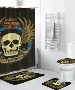 Harley Davidson Motorcycle Bathroom Decor Set NABB40