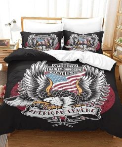 Harley Davidson Bedding Set Cover Design 3D - NABD520