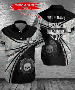 Harley Davidson Custom Name Button Shirt Design 3D Full Printed Sizes S - 5XL NAQA73