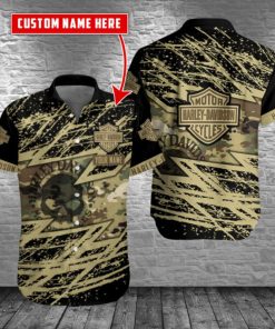 Harley Davidson Custom Name Button Shirt Design 3D Full Printed Sizes S - 5XL NAQA66
