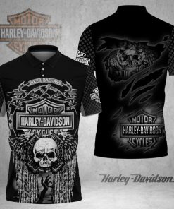Harley Davidson Polo Design 3D Full Printed Sizes S - 5XL NAQA558S