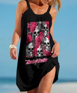 Harley Davidson Beach Dress Design 3D Full Printed Size S - 5XL-NAQA513