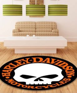Harley Davidson Motorcycle Round Rug NABB79