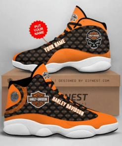 Harley Davidson Motorcycle Custom Name Black Air Jordan 13 - NMAP369