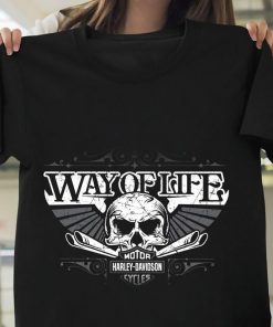 Harley Davidson Skull Way Of Life T-shirt, Crew-neck Sweatshirt, Hoodie, Tank Top, V-neck T-shirt Design 2D Full Printed Sizes S - 5XL - NAMA79