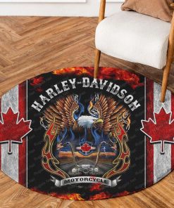 Harley Davidson Motorcycle Round Rug NABB85