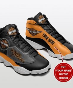 Harley Davidson Motorcycle Custom Name Black Air Jordan 13 - NMAP325