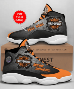 Harley Davidson Motorcycle Custom Name Black Air Jordan 13 - NMAP370