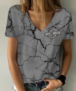 Harley Davidson Motorcycle Women V-neck T-shirt NABD129