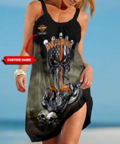 Harley Davidson Custom Name Beach Dress Design 3D Full Printed Size S - 5XL - NABC104