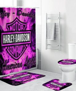 Harley Davidson Motorcycle Bathroom Decor Set NABC171