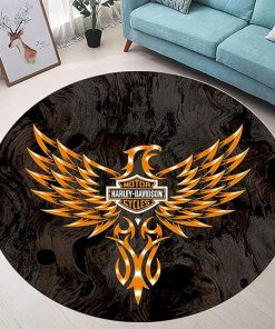 Harley Davidson Motorcycle Round Rug NABB88