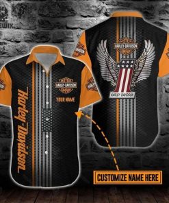 Harley Davidson Custom Name Button Shirt Design 3D Full Printed Sizes S - 5XL NABB99