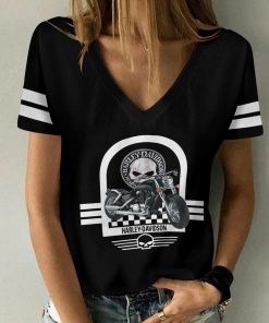 Harley Davidson Motorcycle Women V-neck T-shirt NABD70