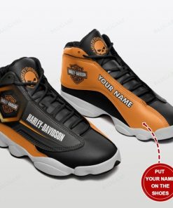 Harley Davidson Motorcycle Custom Name Black Air Jordan 13 - NMAP358