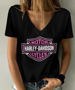 Harley Davidson Motorcycle Women V-neck T-shirt NABD55