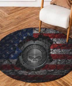 Harley Davidson Motorcycle Round Rug NABB82C