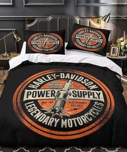 Harley Davidson Bedding Set Cover Design 3D - NABD513