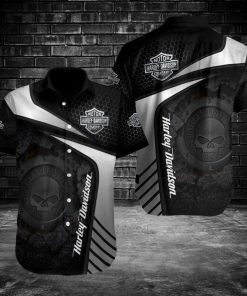 Harley Davidson Button Shirt Design 3D Full Printed Sizes S - 5XL NABC75