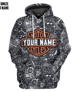 Harley Davidson Custom Name Hoodie Design 3D Full Printed Sizes S - 5XL - NAOA303